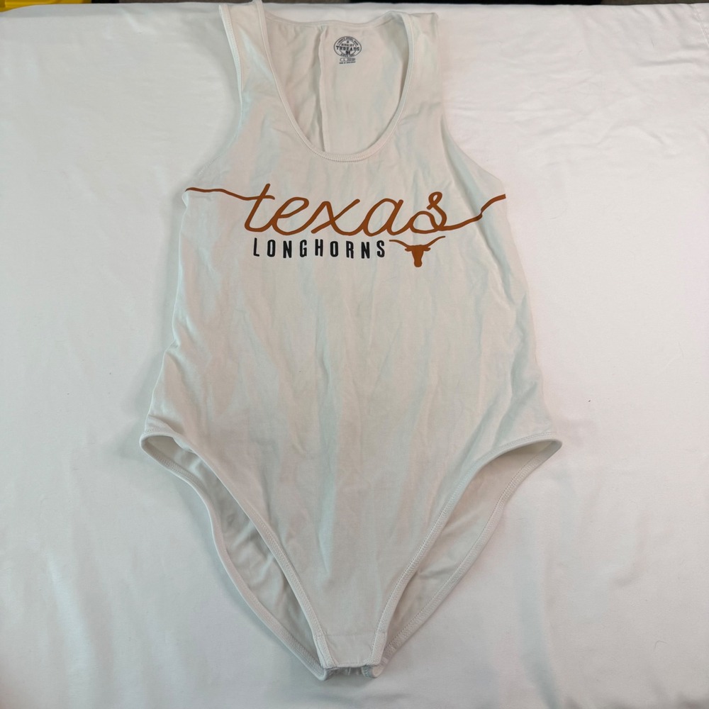 Rivalry Threads Texas Longhorns Bodysuit White Sleeveless Snap Crotch L 12-14